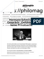 Hermann Schmitz Im Gespräch: Gefühle Sind Keine Privatsache" - Philosophie Magazin