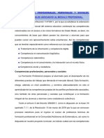 Competencias Profesionales Personales y Sociales. Objetivos Generales