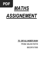 Maths Assignement: To: Sir Ali Akber Shah