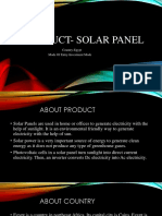 Product-Solar Panel: Country-Egypt Mode of Entry-Investment Mode