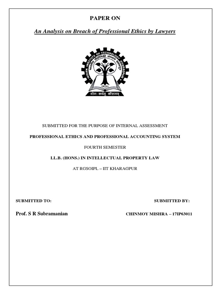 Professional Ethics Pdf Advocate Lawyer