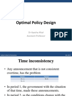 Optimal Policy Design: DR Ayesha Afzal Assistant Professor