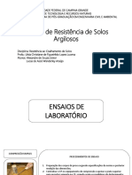 Ensaios de Resistência de Solos Argilosos