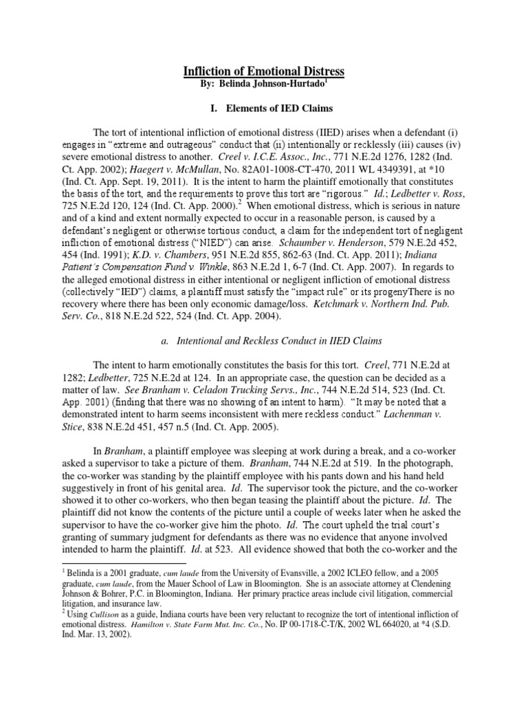 Understanding Emotional Distress Claims | PDF | Intentional Infliction ...