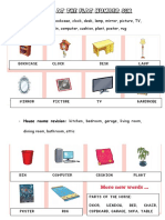 Unit 1: at The Flat Number Six: Furniture: Bookcase, Clock, Desk, Lamp, Mirror, Picture, TV