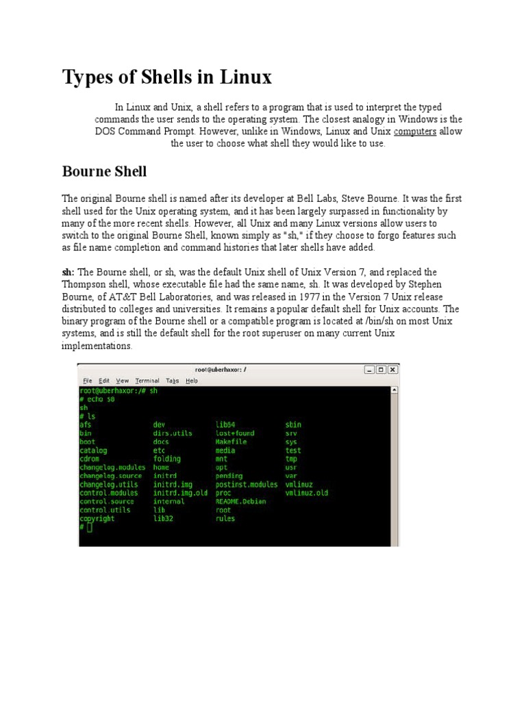  Types of Shells in Linux 