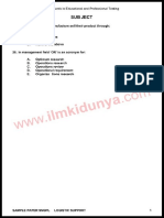 NTS Sample Past Papers Logistic Support Department Subject