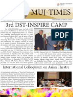 MUJ-TIMES reports on 3rd DST-INSPIRE camp and Asian Theatre colloquium