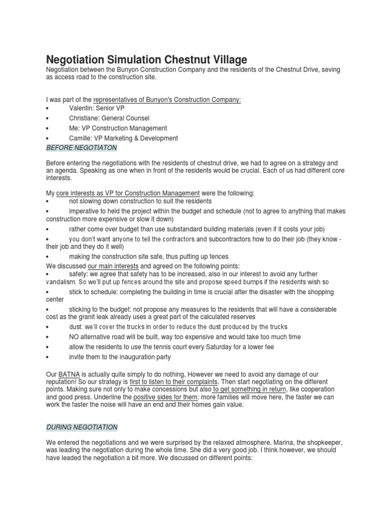 Chestnut Drive Views As Per Company Side PDF Negotiation