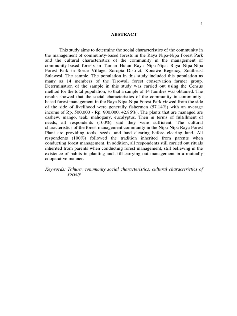 Community Characteristics in Forest Management | PDF