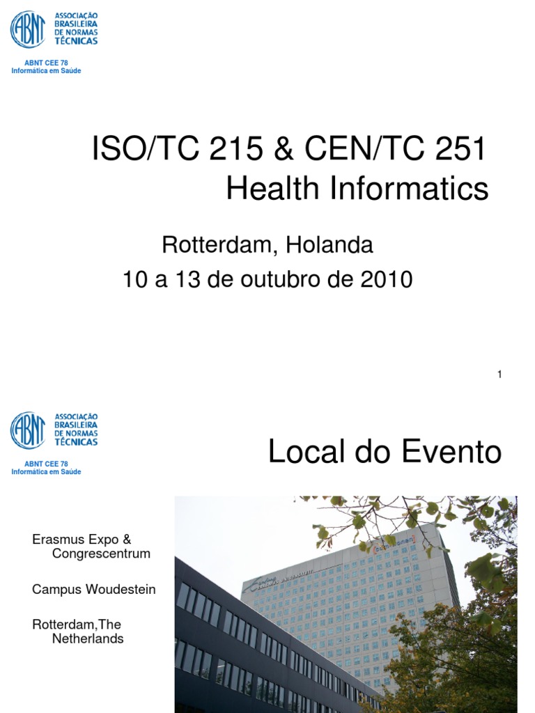 ISO/TC 215 & CEN/TC 251 Health Informatics | PDF | Padronização ...