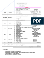 Month Week Activity: Alejandro Obregon School Schedule / Second Term 10 Grade Profundization