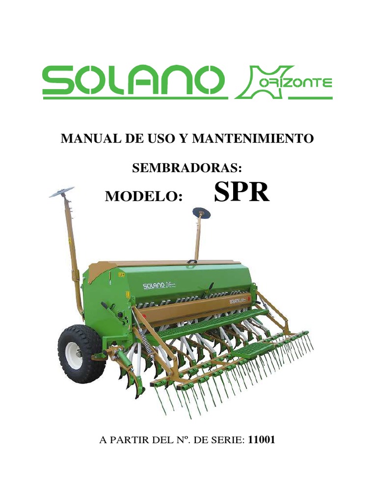 Sembradora SPR Plus (Manual) PDF | PDF | Tornillo | Engranaje