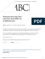 Physician and Long-Term Care Exec Scott Rifkin '81, in Baltimore Sun - UMBC Magazine