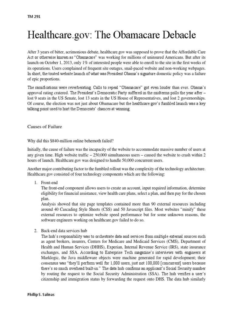 Healthcare.gov Launch Failure Analysis | PDF | Patient Protection And ...