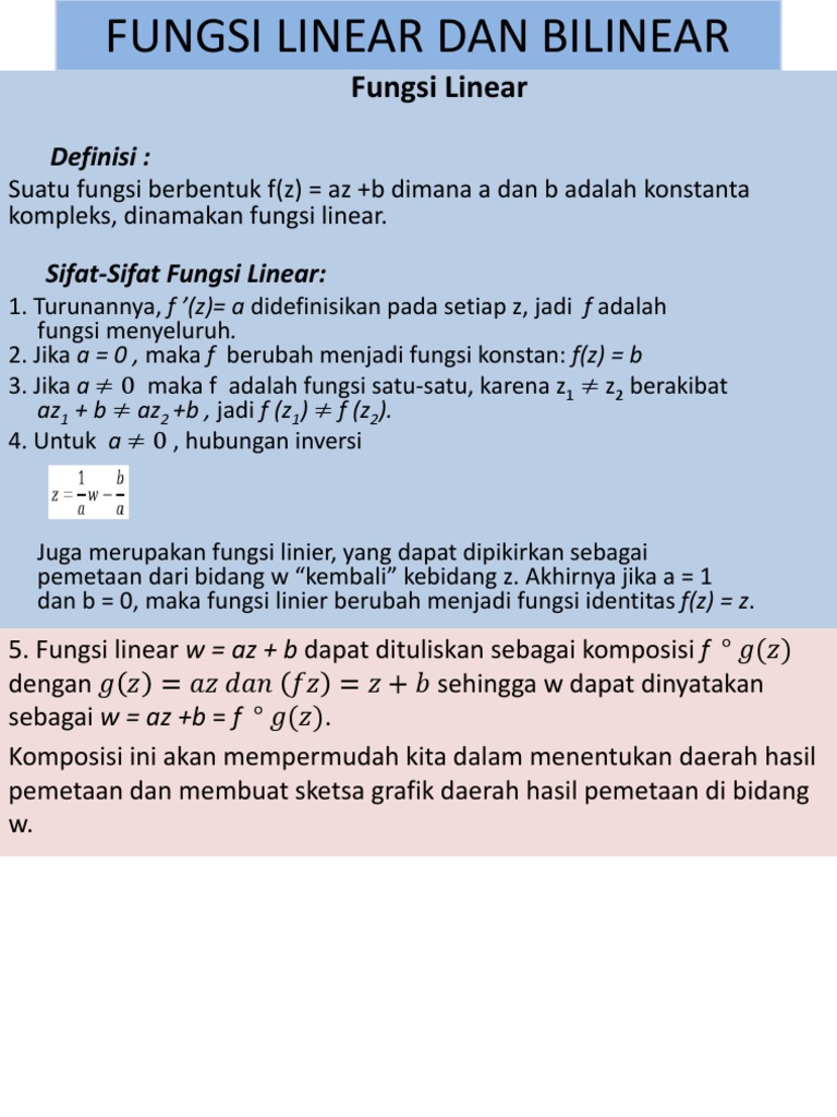 Fungsi Linear Dan Bilinear | PDF