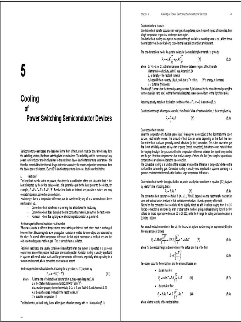 Ch5 - Cooling of Power Semiconductor Devices PDF | PDF | Heat Transfer ...