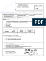 Prueba Estados de La Materia 4to