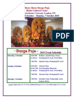 Shree Shree Durga Puja: Saturday, 5 October - Monday, 7 October 2019