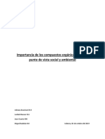 Importancia de Los Compuestos Orgánicas Desde El Punto de Vista Social y Ambiental