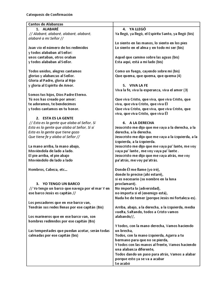Cantos para la Confirmación y Catequesis | PDF | Cristo (título ...