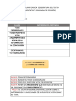 Guía de Planificacion de Escritura Del Texto Argumentativo