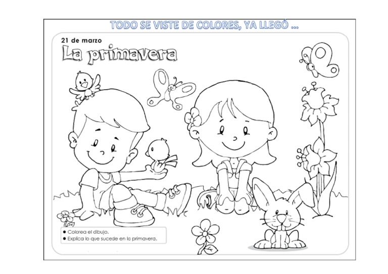 Dibujos de Primavera para Colorear y Problemas | PDF