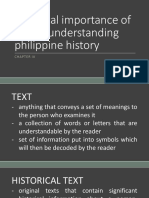 Historical Importance of Text in Understanding Philippine History