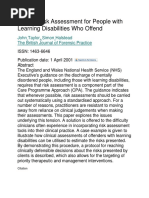 Clinical Risk Assessment For People With Learning Disabilities Who Offend