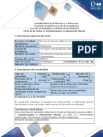 Guía de Actividades y Rúbrica de Evaluación Ciclo de La Tarea2 Reconocimiento de La Comunicación e Interacción Social