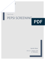 Pepsi Screening: Case Study