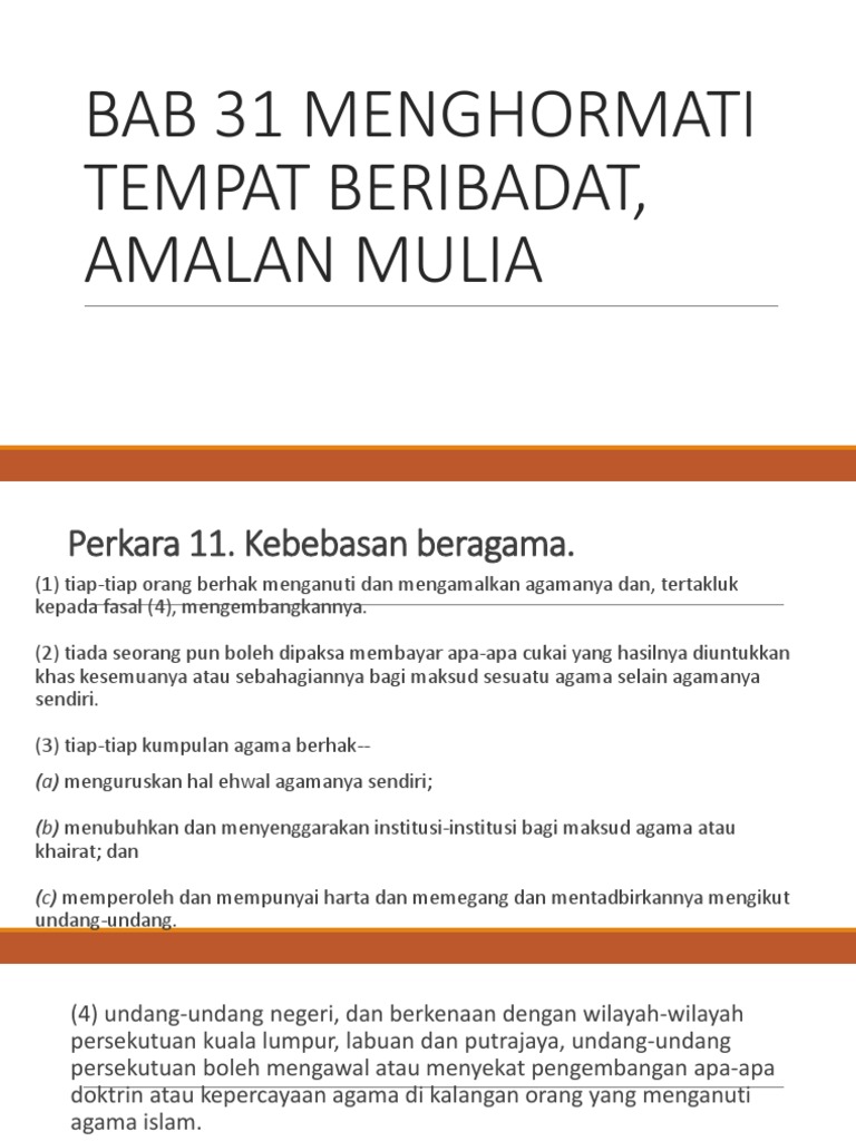 Pmt4 Bab 31 Menghormati Tempat Beribadat Amalan Mulia Pdf