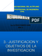 Justificacion y Objetivos de La Investigacion