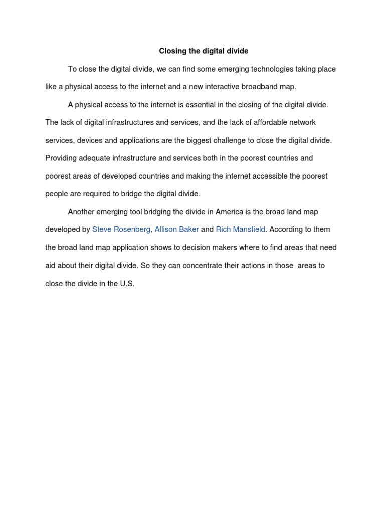 Bridging the Digital Divide with Technology | PDF