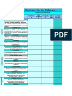 Rúbrica para Evaluación de Valores