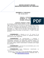 Autoriza a contratação de Enfermeiro classificado no Concurso Público nº. 001/2018, para a Secretaria Municipal 