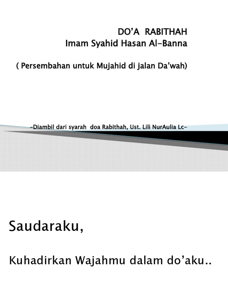 Doa Rabithah: Panduan untuk Aktivis Da'wah | PDF