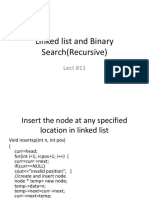 Linked List and Binary Search (Recursive) : Lect #11