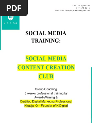 Khatija Q. Social Media Content Creation Online Group Coaching Program Details