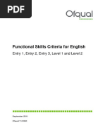 Functional Skills Criteria For English: Entry 1, Entry 2, Entry 3, Level 1 and Level 2