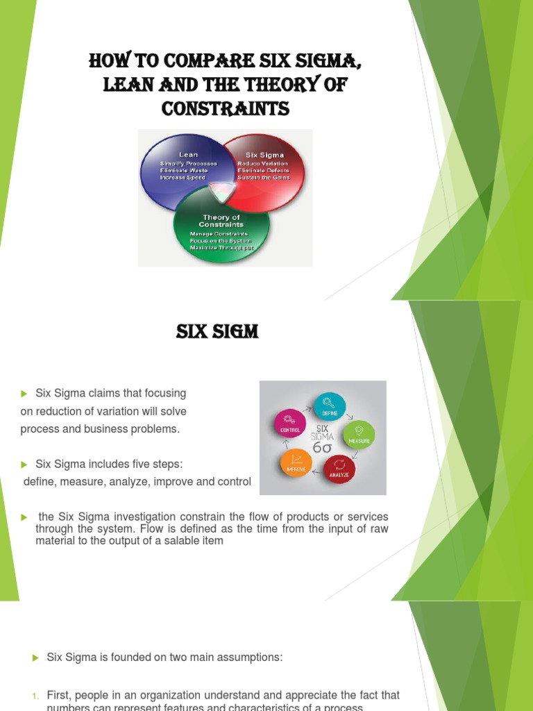 Lean vs. Six Sigma vs. TOC | PDF | Lean Manufacturing | Six Sigma