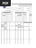 School Form 7 (SF7) School Personnel Assignment List and Basic Profile