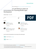 Using Cognitive Load Theory To Select An Environment For Teaching Mobile Apps Development