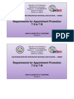Requirements For Appointment Promotion Tiitotiii: San Buenaventura Integrated National High School - Annex