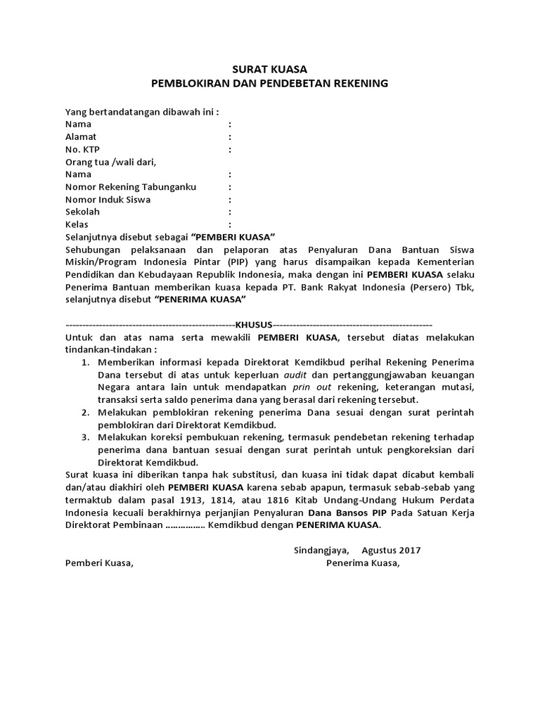 Surat Kuasa Bri Pdf