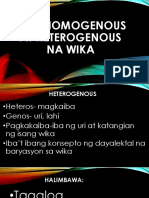 Ang Homogenous at Heterogenous Na Wika