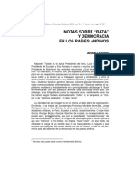 QUIJANO - 2003 - Notas Sobre Raza y Democracia en Los Países Andinos (Rev Venezolana de Ec y C.S) PDF