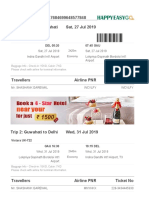 E-Ticket For Order 647684699648577848 Trip 1: Delhi To Guwahati Sat, 27 Jul 2019