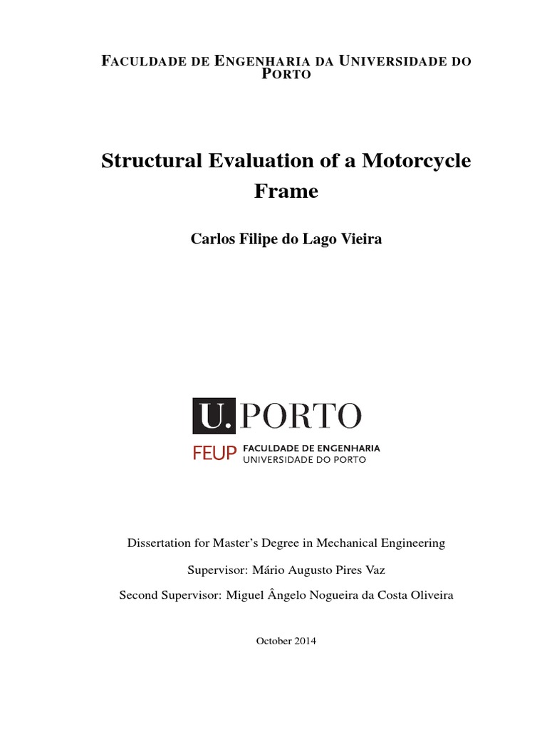 Structural Evaluation of A Motorcycle Chassis PDF Motorcycle