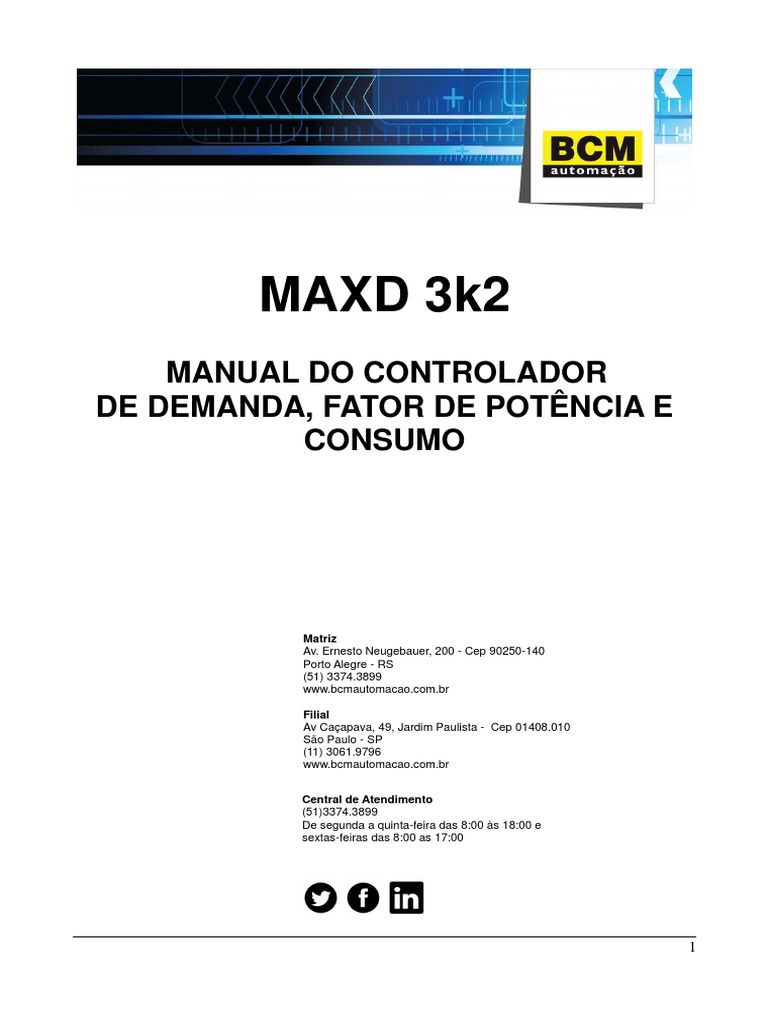 Manual do Controlador MaxD 3K2 | PDF | Rede de computadores | Energia ...